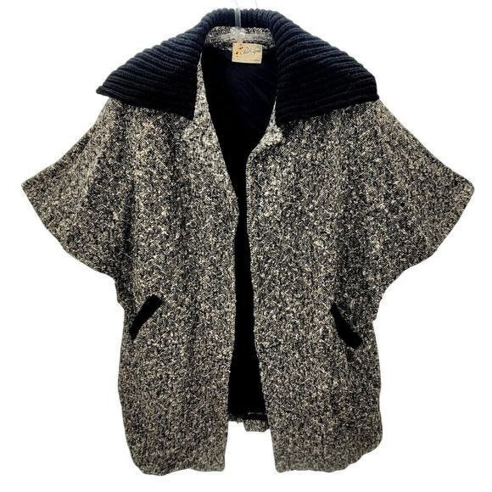 Paula Lynne Beverly Hills Vintage 60s‎ Boucle Tweed Cape Capelet Jacket